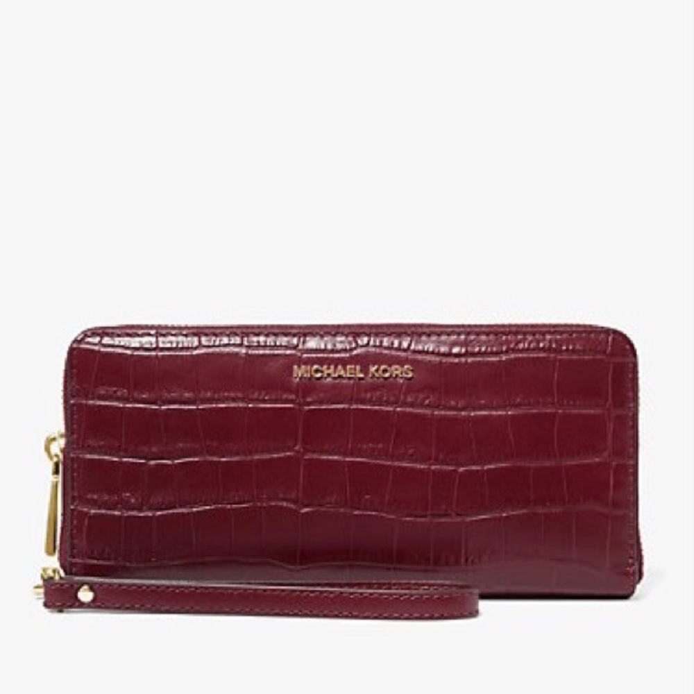 Michael Kors Embossed Continental Wristlet Wallet